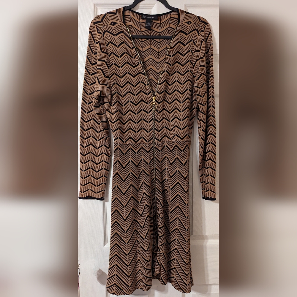 INC Zipper Front Sweater Dress